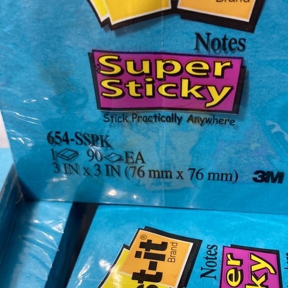 Post It Notes Super Sticky Bright Blue 8 Packs - Picture 4 of 9